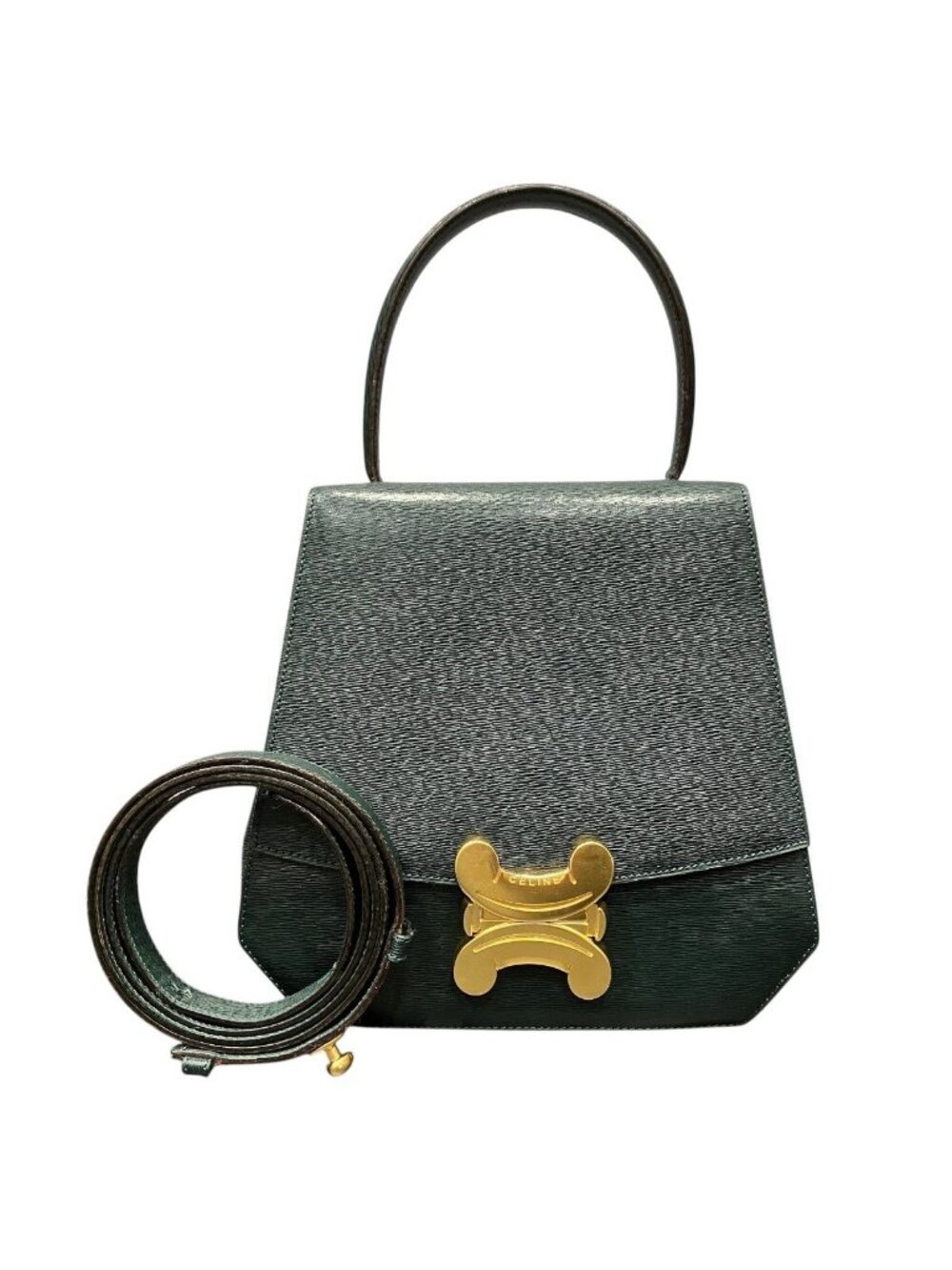 Celine 2-Way Bag Triomphe Handbag Leather